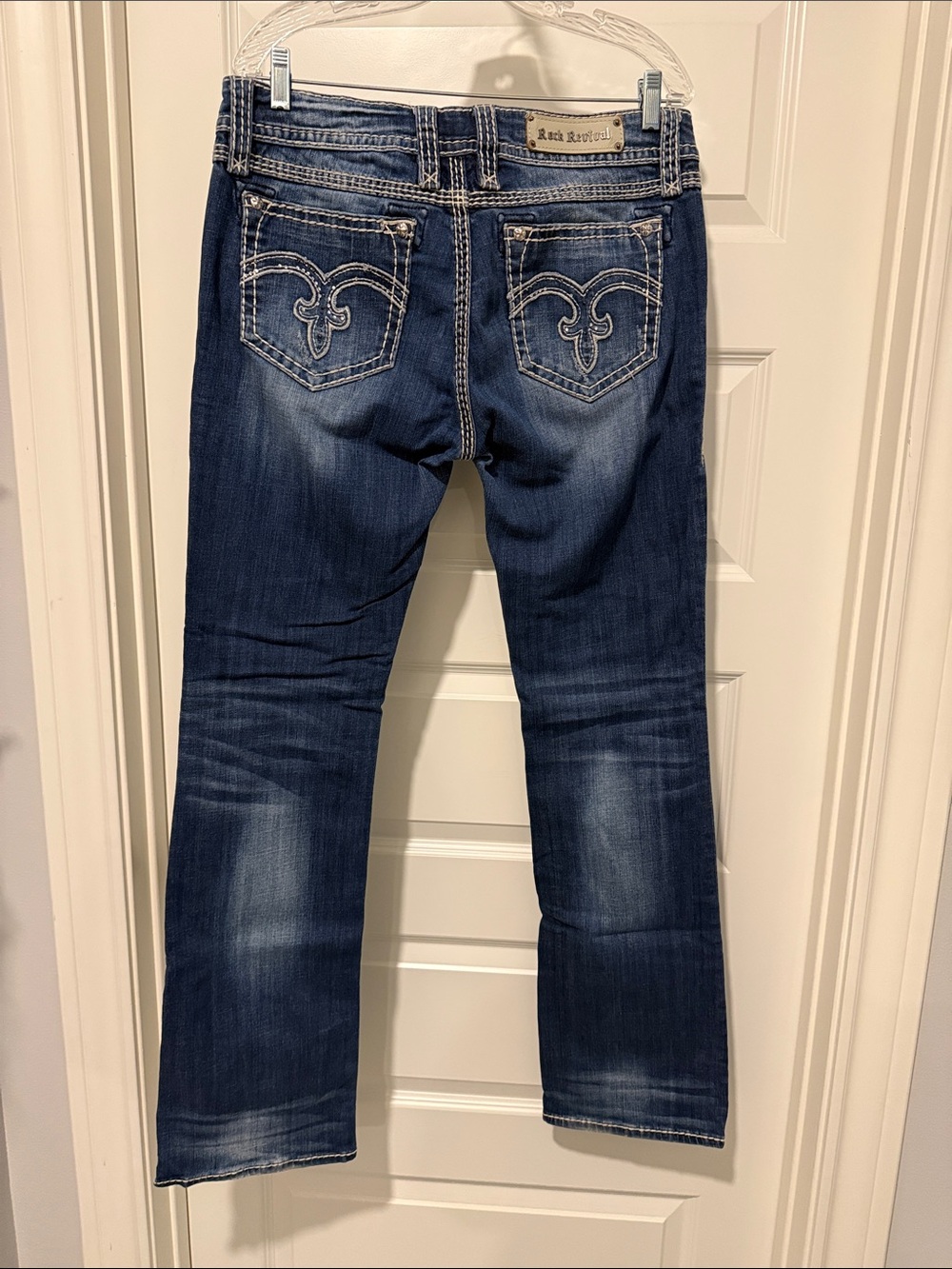 Rock Revival Women's Indigo Boot Cut Jeans with Distressed Detail